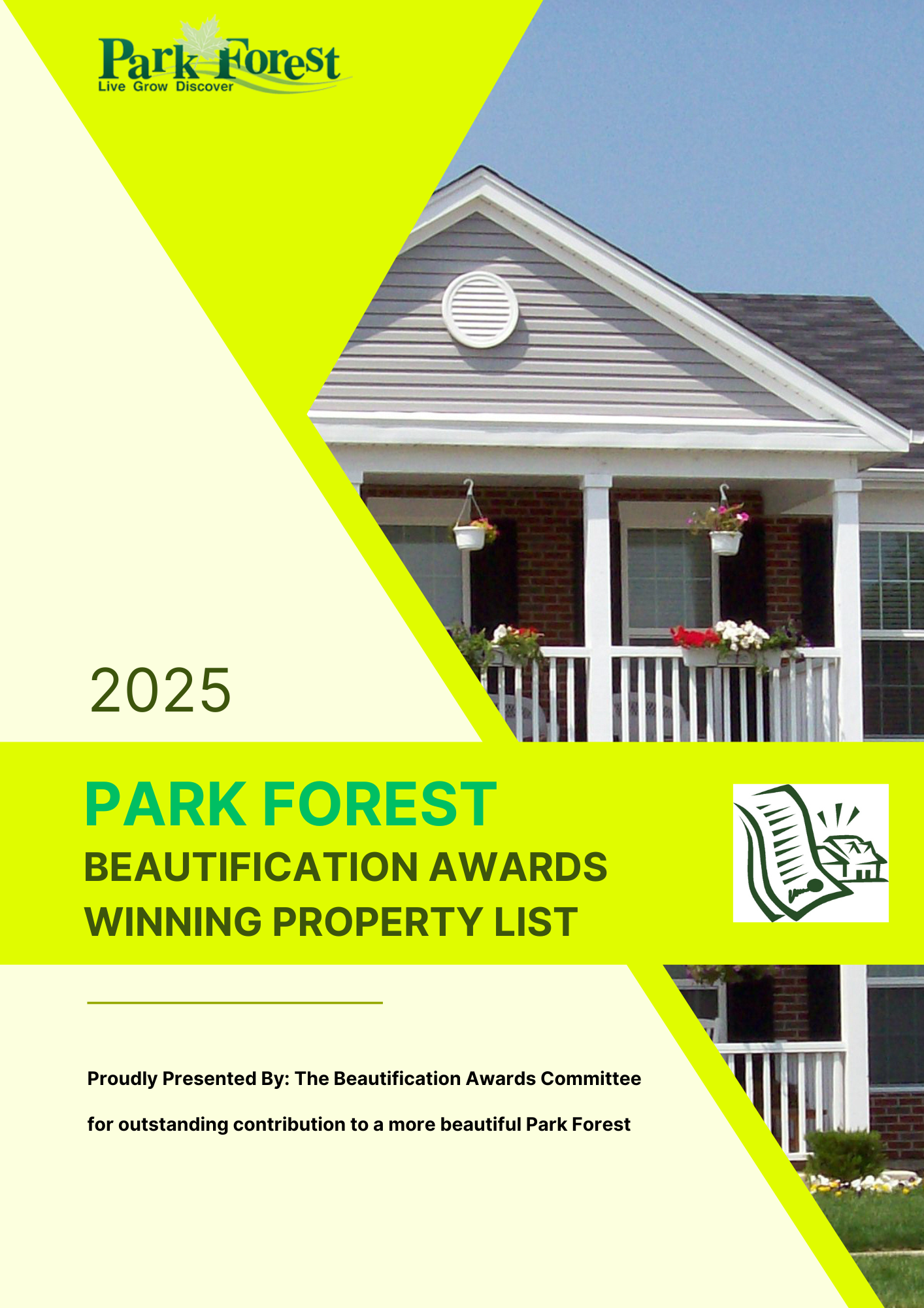 2025 Beautification Award Committee Winners Brochure Cover Page